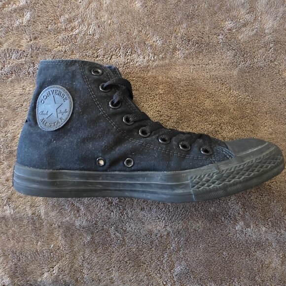 Converse Chuck Taylor All Star High Top Black Canvas Sneakers Men’s 7 Women’s 9 - Picture 8 of 13